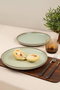 Hermia Juego de Platos de Servicio de Porcelana Verde (6 Piezas) 24 cm